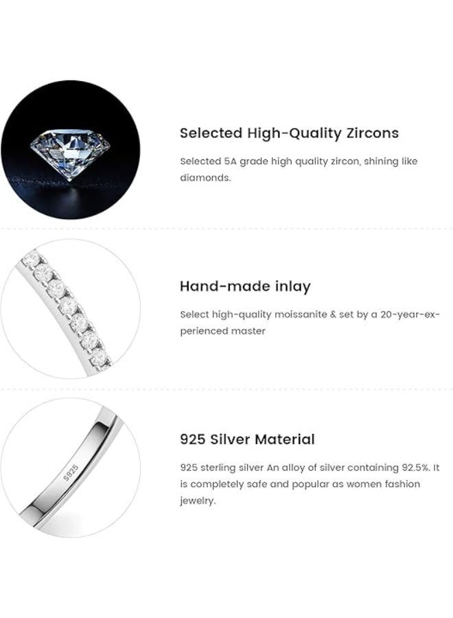 Ucanbe 14K Gold Plated 925 Sterling Silver Ring | Cubic Zirconia Sparkling Diamond Simulated Stackable Eternity Band for Women - Image 4